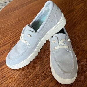 Dr Scholls women’s Get Onboard slip on boat shoes, light grey, 10. Pre-owned